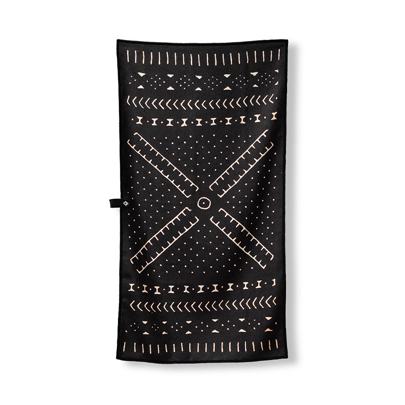 MUD CLOTH BLACK FITNESS TOWEL