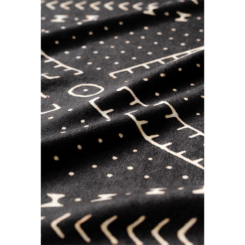MUD CLOTH BLACK FITNESS TOWEL