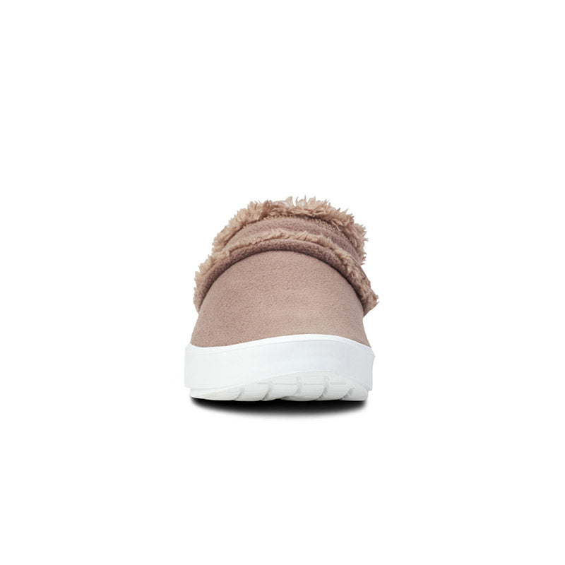 OOFOS WOMENS OOcoozie Mule - White/Chocolate ウーフォス ウィメンズ ウークージー ミュール ホワイトチョコレート リカバリーサンダル