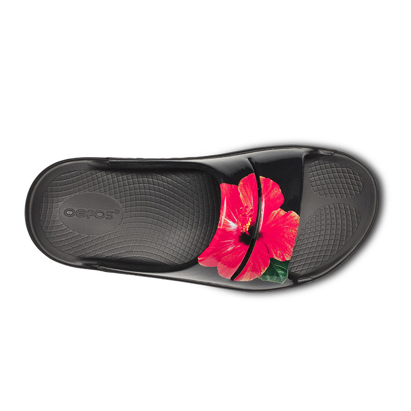 OOFOS WOMEN OOahh Limited - Pop Hibiscus ウーフォス ウーアー リミテッド ポップハイビスカス リカバリーサンダル