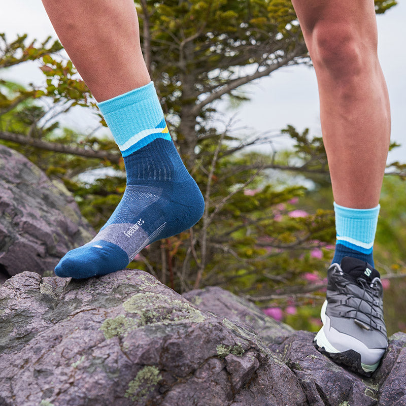 TRAIL MAX CUSHION MINI CREW - Mountain High Blue  フィーチャーズ  クルー丈 トレイル ソックス マウンテンハイブルー
