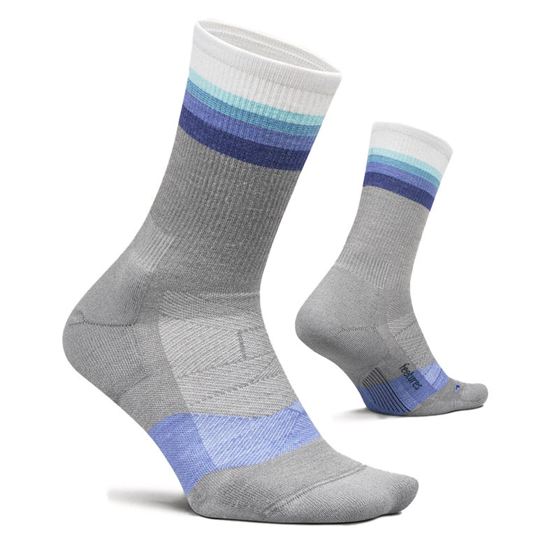 Feetures MERINO 10 MAX CUSHION MINI CREW - Luminous Gray フィーチャーズ クルー丈 ランニングソックス ルミナスグレー