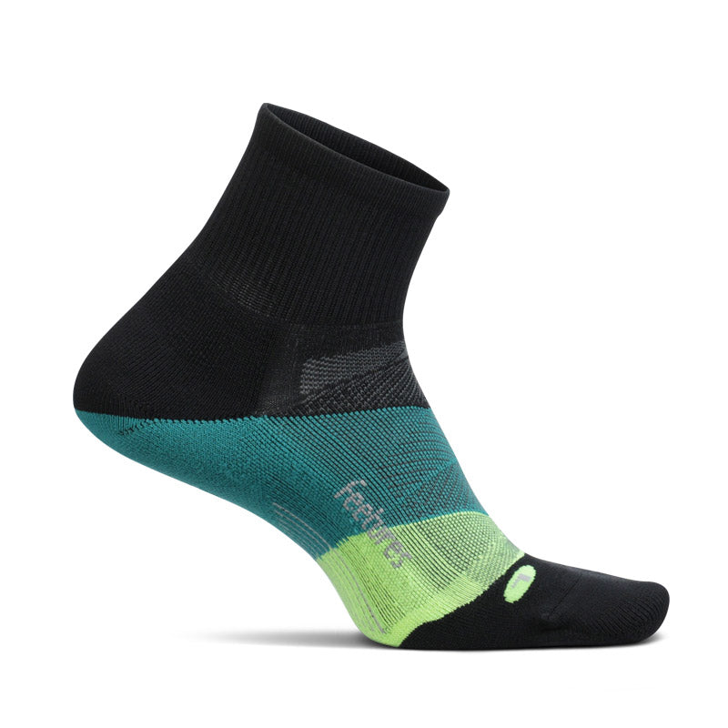 Feetures LIGHT CUSHION QUARTER -Bust Out Black フィーチャーズ ショート丈 ランニングソックス バスト アウト ブラック