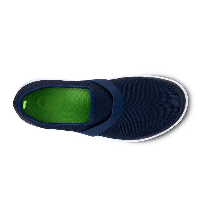 OOFOS OOMG Fibre Low White Sole - Navy ウーフォス ウーエムジー ファイバー ロウ ホワイト ソール ネイビー リカバリーシューズ